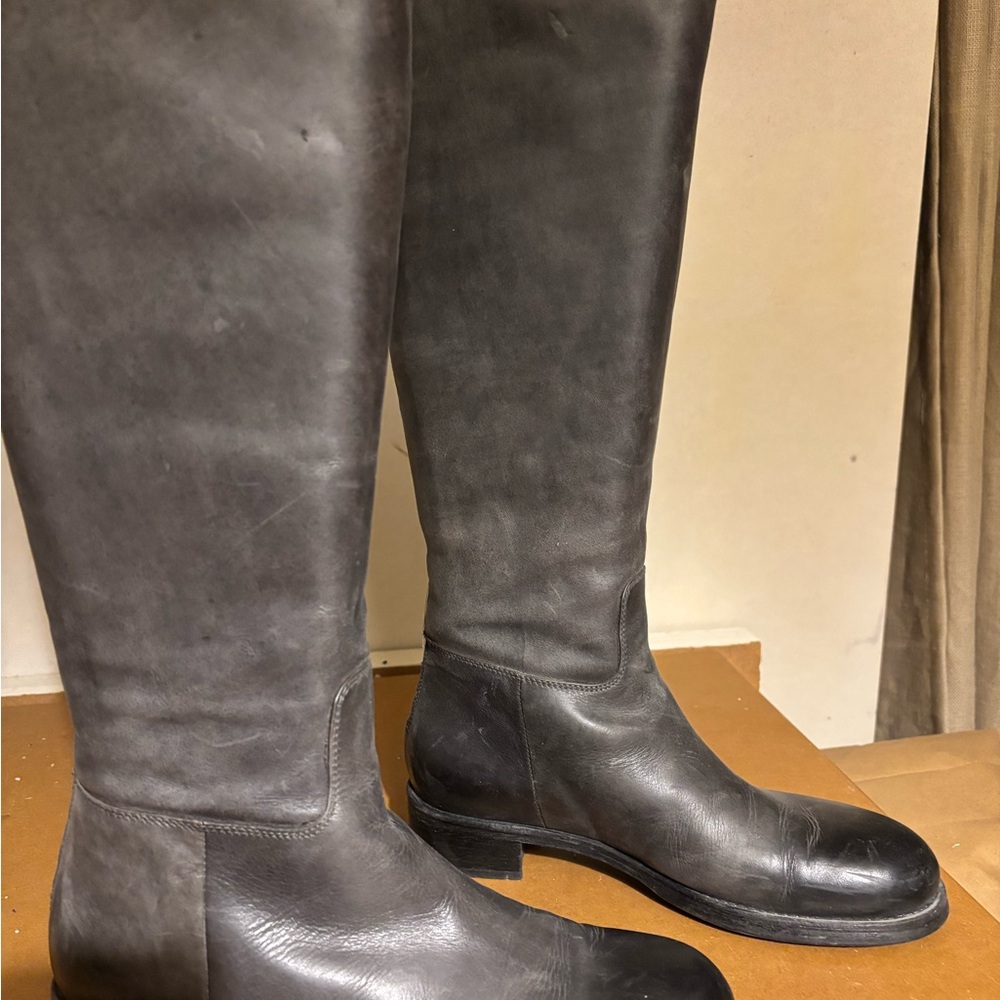 Alberto Fermani Dark Gray Leather Boots